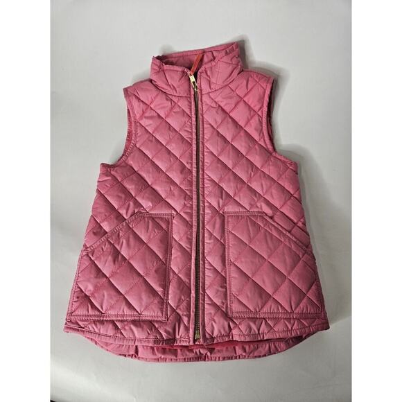 Crewcuts Girls Vest Xs Pink Quilted Full Zip Pockets Sleeveless Jacket - Picture 1 of 5